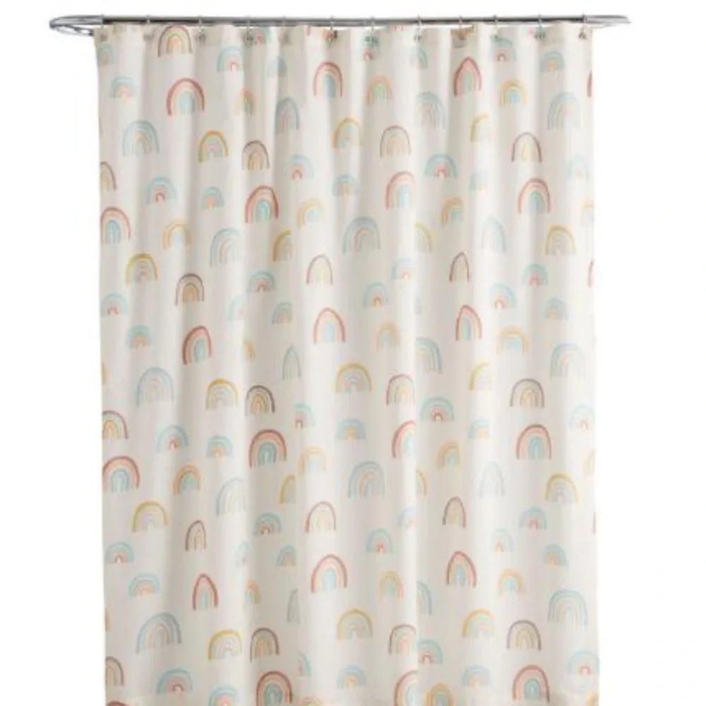 Cost Plus World Market Muted Rainbow Shower Curtain